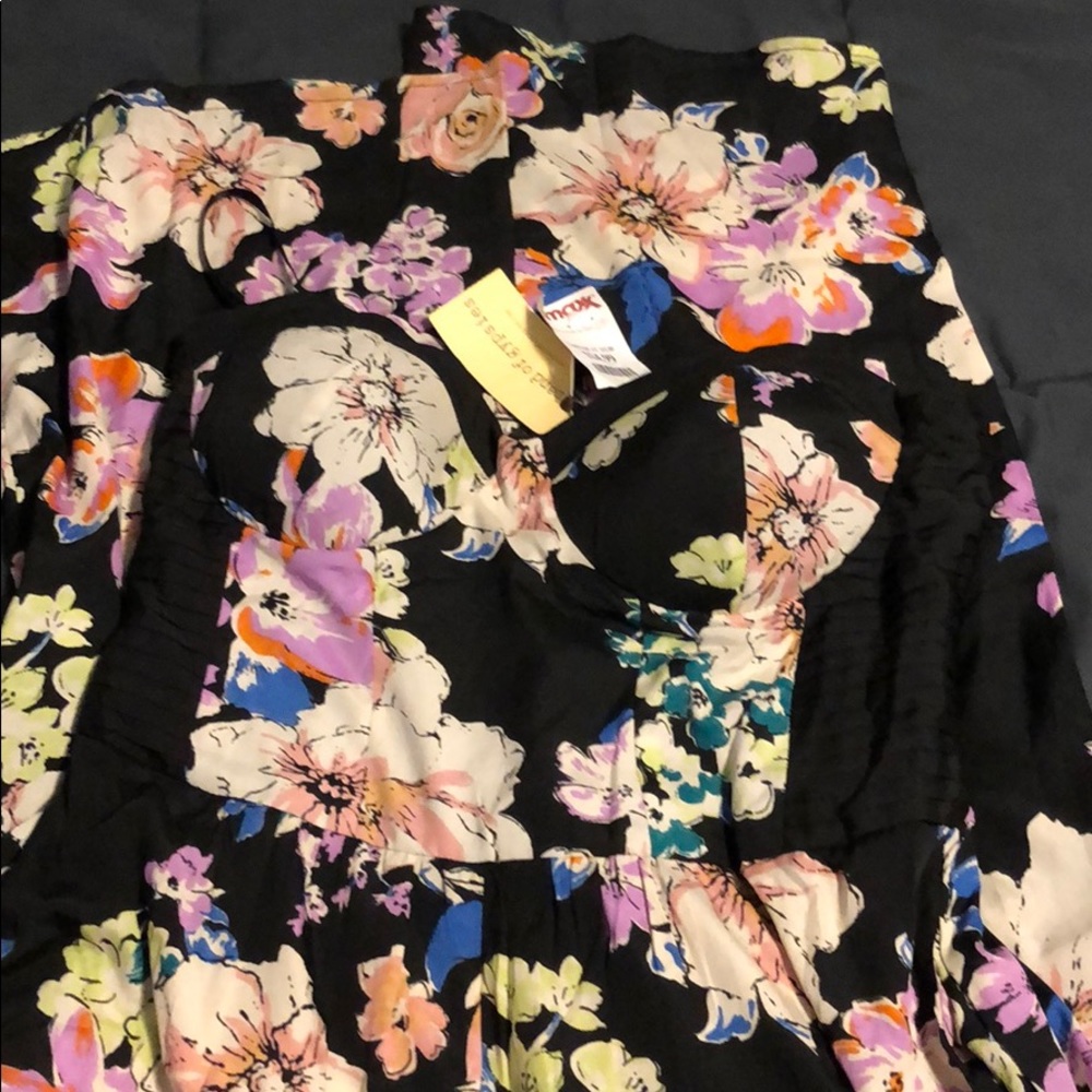 Wide leg strapless jumpsuit